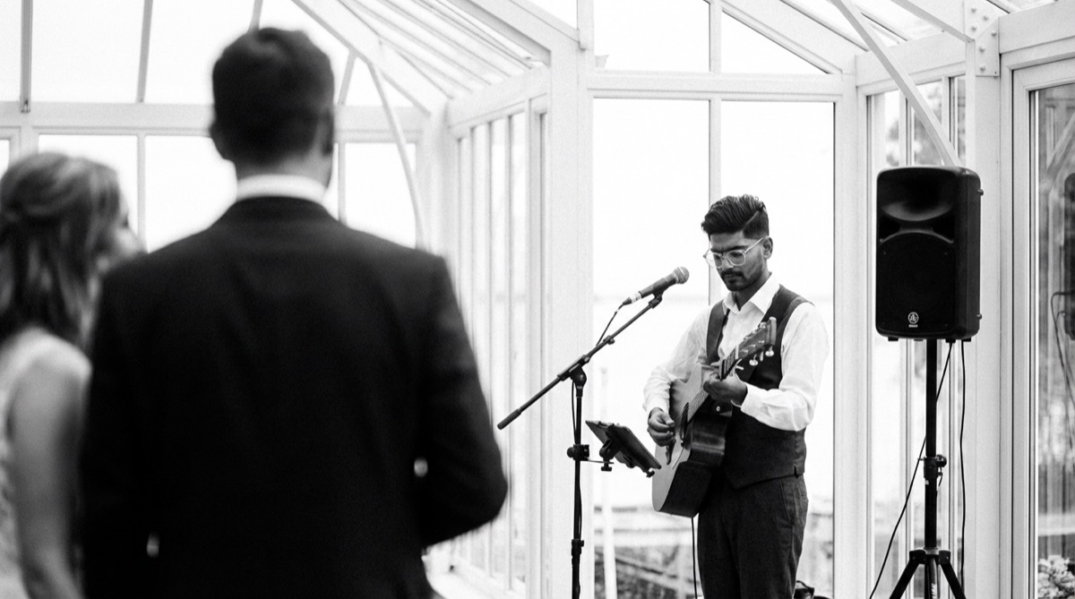 Live wedding music at a conservatory ceremony
